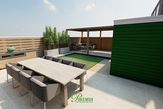 Strak & moderne tuin met diverse materialen