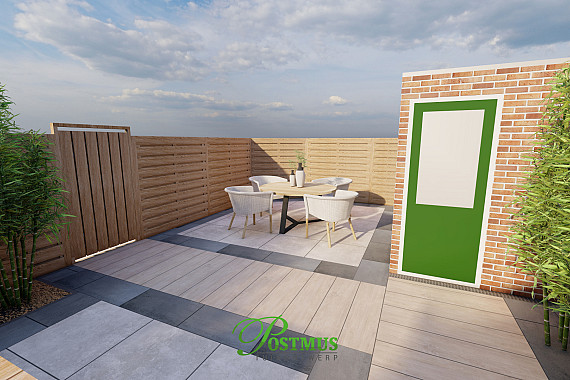 Houtlook tussen het groen