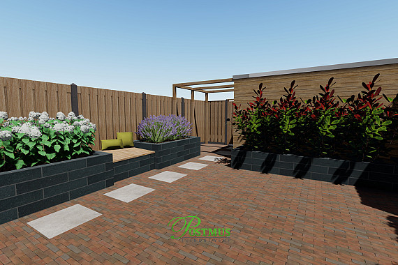 Achtertuin met klassieke look 