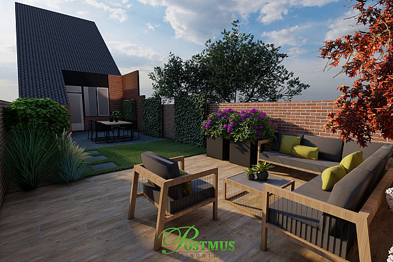 Smalle tuin, comfortabel inrichten
