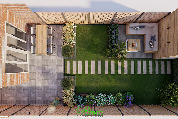 Een praktische indeling de tuin en terras