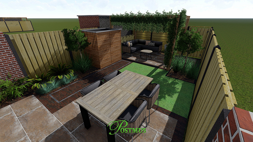 Compact tuin, maar visueel goed zichtbaar hoe het er uit komt te zien