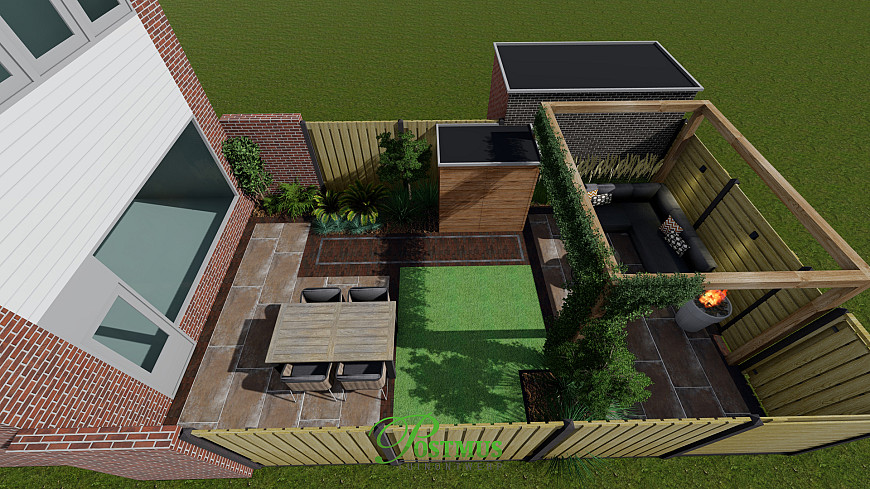 Compact tuin, maar visueel goed zichtbaar hoe het er uit komt te zien