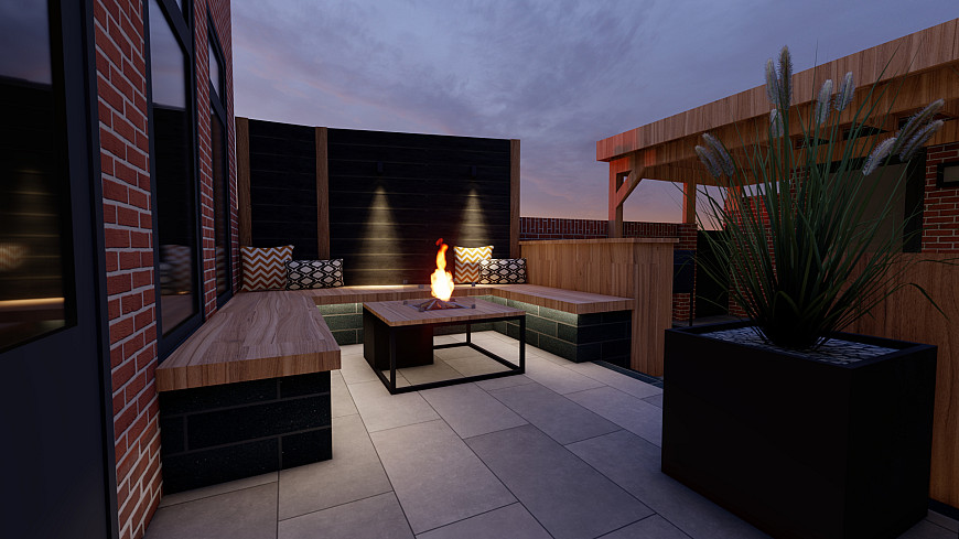Ook in de avond genieten van uw compacte tuin