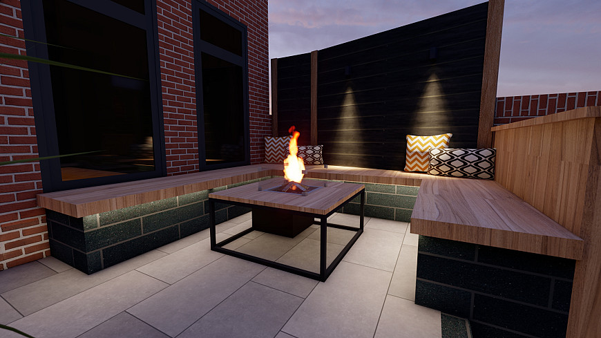 Ook in de avond genieten van uw compacte tuin