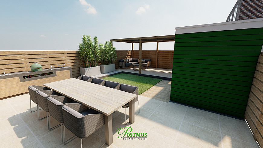 Strak & moderne tuin met diverse materialen