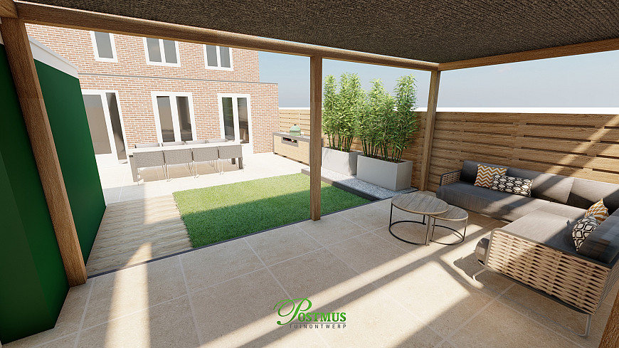 Strak & moderne tuin met diverse materialen