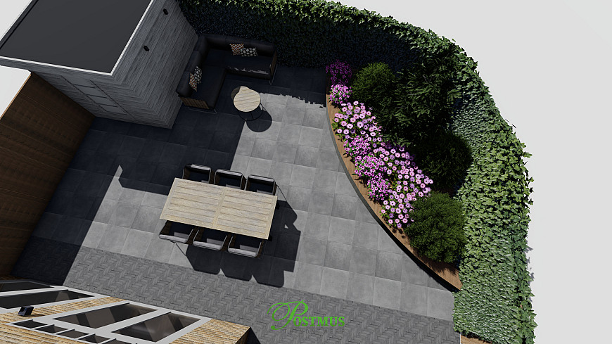 Ruim terras met loungehoek