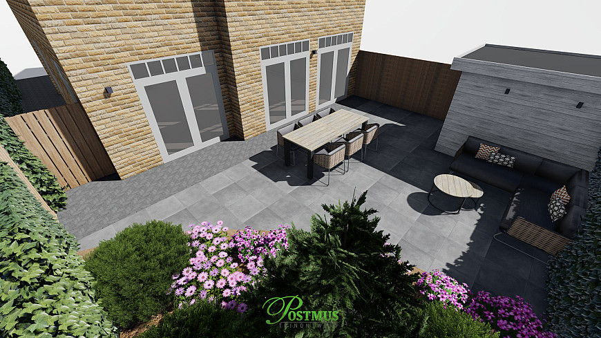 Ruim terras met loungehoek