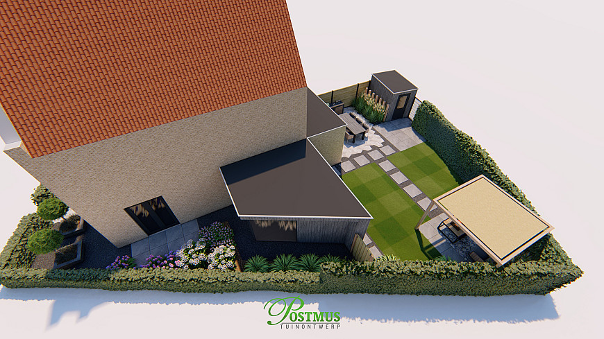 Sfeervolle en complete achtertuin