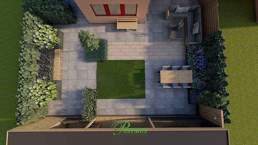 Tuin met riante veranda