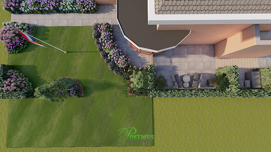 Tuin met riante veranda