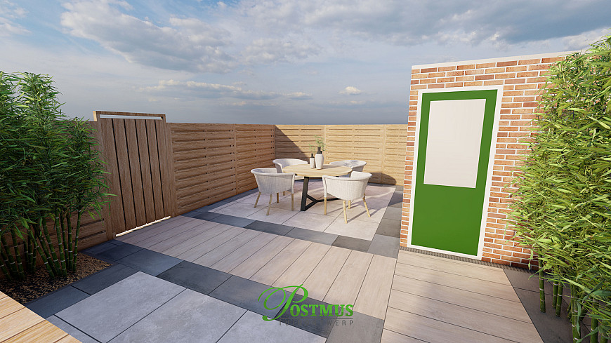 Houtlook tussen het groen
