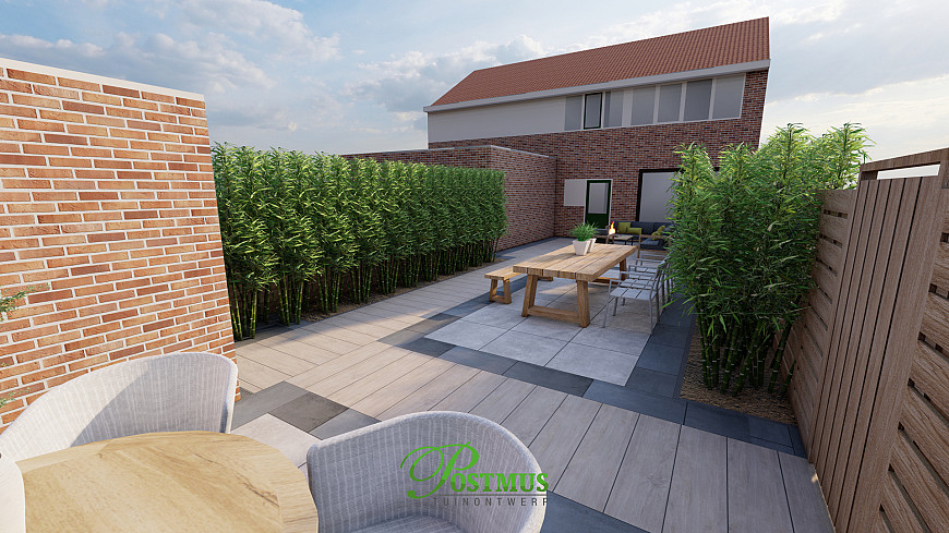 Houtlook tussen het groen