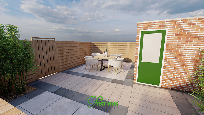 Houtlook tussen het groen