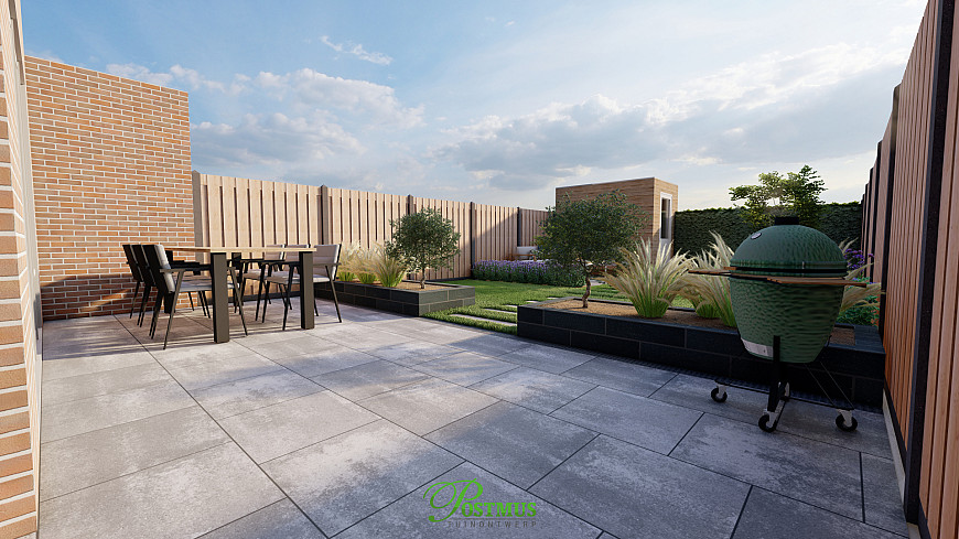 Een praktische indeling de tuin en terras